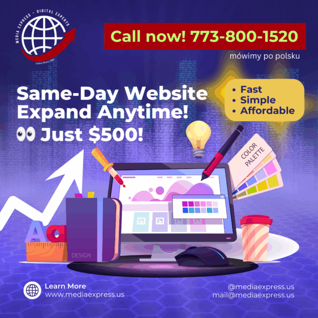 Same-Day Website Chicago – Launch Today for Just $500 | Media Express
